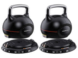 Powertrain 2x 20kg Adjustable Kettlebell One Hand Adjustment Weight Set AKB-XDB-20-2