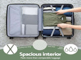 Wanderlite 3pcs Luggage Suitcase Set Trolley Travel TSA Lightweight Hard Case Grey Green LUG-ABS-BOS-3SET-GYGN