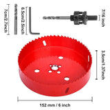 6 Inch Hole Saw - 152mm Bi-Metal Hole Cutter for Different Project with Smooth & Flat Drilling Edge V1369-AZ3-W-08275