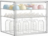 Bottle Organizer with Magnetic Door, Clear Storage Rack for Kitchen and Refrigerator, 40x25x30 cm V1237-ZY-917-090