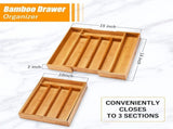 Silverware Organizer Drawer Organizer Expandable Bamboo Utensil Holder Cutlery Tray for V1366-AZ2-W-18363