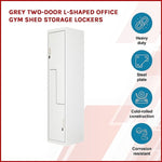 Grey Two-Door L-shaped Office Gym Shed Storage Lockers V63-835121