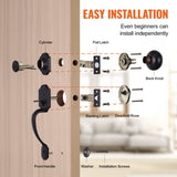 Front Door Handle and Deadbolt Set, Matte Black Front Door Lock Set with Interior Knob, Single V952-XNSBYGHDSHXLS59N0V0