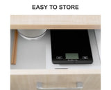 Digital Kitchen Scale Food Scale USB Rechargeable Weight Grams Ounces Tempered Glass Scale for V1263-JX-2427