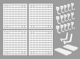 CARLA HOME Pegboard Wall Organizer Kit with 4 Modular Black Pegboards & 19 Accessories for Gaming, V178-36277