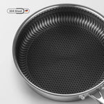 304 Stainless Steel Frying Pan Non-Stick Cooking Frypan Cookware 28cm Honeycomb Double Sided without V255-304-28CM-PAN-2SIDE