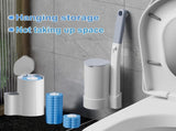 2 Pack Disposable Toilet Brush and Holder Set,Extended Handle with 48 Cleaner Refills Toilet Brush V1258-DP02-C-1318