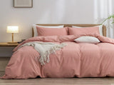 Pink 1.8m Luxurious Soft Brushed Microfiber 4-Piece Bedding Set - Pure Color V888-ELOSUNG19451