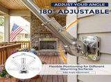 316 Stainless Steel Flag Pole Holder Supports up to 180 Degree Adjustment Installed on House Walls, V1366-AZ2-W-15581