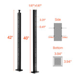 Cable Railing Post, 106.7x5x5cm Level Deck Stair Posts, 1-Pack Stainless Steel Cable Handrail Post, V952-1JZLGZXHS106AWJO6001V0