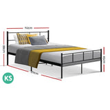 Artiss Bed Frame King Single Metal Bed Frames SOL MBED-C-SOL-KS-BK