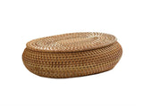 Tea Box Rattan Storage Box Hand-woven Storage Box with Lid Multifunctional Desk Storage Basket V1189-HB003ZSST00005