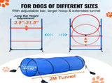Dog Agility Training Equipment, 5 PCS Set with Adjustable High Hurdles,6 Weave Poles, Tunnel, Jump V952-TYKMJKCTJJCKQMHUSV0