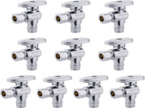 10 PCS Stop Angle Valve Pex-A Inlet, 1/4 Turn,3/8" OD Compression X 1/2" Pex-A Expansion, Chrome V1258-DP02-C-2308
