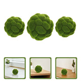 3Pcs Simulated Moss Decorative Balls Green Faux Plant Spheres for Landscape Display V1370-AZ4-14459