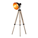 Havana Retro Large Tripod Floor Lamp Industrial Modern Adjustable Wood Frame Light V563-75092