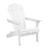 Gardeon Adirondack Outdoor Chairs Wooden Foldable Beach Chair Patio Furniture White FF-BEACH-NTLCHAIR-WH