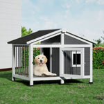 i.Pet Dog Kennel House Large Wooden Outdoor Pet Kennels Indoor Puppy Cabin Home PET-GT-DH72-GR