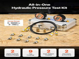 Digital Hydraulic Pressure Test Coupling Kit, 700 Bar Pressure Gauge Manometer Tester with 2 Gauges, V952-YYCSTJ2YLB9OXT9N0001V9