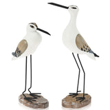 2Pcs Wooden Seagull Figurine, Wide and Weighted Base, Suitable for Desk Decor, Coastal Bird Table V1369-AZ3-W-12335