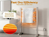 Devanti Electric Heated Towel Rail Rack 6 Bars Freestanding Clothes Dry Warmer TW-C-F-ALUM