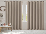 2x Blockout Curtains Panels 3 Layers Beige CD1003-240X230-BE
