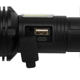 Super Bright Zoomable Flashlight USB Rechargeable Waterproof Aluminum Outdoor Torch V1263-JX-4286