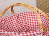 Wicker Picnic Basket Willow Woven Hand Basket Rustic Picnic Activities Handle Basket V1294-YM0715-211103AH01-2