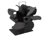 Heat Powered Fireplace Fan Black Stove Fan 5 Blades Thermal Power High Temperature Proof Eco V1294-YM3113220250611-0421