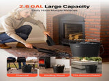 Ash Bucket, 4 PCS with Lid, Shovel, Broom and Gloves, Metal Fireplace Charcoal Bucket and Ash Can, V952-BLHT4JTDGYXTGG4LL001V0