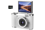 HD 1080P Flip Screen Retro Digital Camera 2.4-inch Display with 64GB TF Card - Pink V1263-JX-6746-2