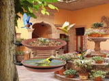 Fence Bird Feeders Tray, 2pcs Tree Mounted Wild Bird Bath, with Heavy Duty Iron Ring, for Outdoors V1366-AZ2-W-23312