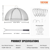 Firepit Spark Screen Lid, 30" Diameter, Outdoor Firepit Ring Cover Round Accessories, Fire Pit Metal V952-HKWZ201BXGQXT4Q0KV0
