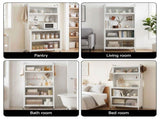 Artiss Kitchen Cabinet Storage Shelves Pegboard Cupboard Sideboard 80CMX164CM FUR-CAB-MEL-80X164-WH