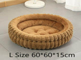 Detachable Faux Rabbit Fur Round Pet Bed, All Season Thick Cushion Pet Bed, Moisture Proof Design V1221-XM-LB2803-GM115