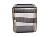 Cup Storage Rack Dustproof Stackable Plastic Clear Cup Organizer Box for Cabinet Desktop Large Black V1294-YM0710-3117230285713