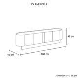 TV Cabinet MDF Board Melamine Interior Storage Entertainment Unit V43-TVC-VNS