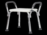 Levede Adjustable Shower Chair Bath Seat with Arms Portable Non Slip Bathroom BATH1032-WH-AU