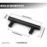 20 pcs Black Furniture Handle Black Kitchen Cabinet Handle T Handles Black Drawer Cupboard Center V1188-MS-227-0768