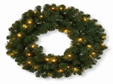 Christabelle 61cm Highland Pine Christmas Wreath Pre Lit Warm White LED Battery Operated Timer 112_WFLHP61
