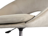 Office Desk Chair - Velvet Home Office Swivel Computer Seat COVE CREAM V274-FT-VOC-004GD-CR