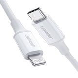 UGREEN 10493 Type-C to MFI iPhone M/M Cable Rubber Shell 1M White V28-ACBUGN10493