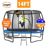 Kahuna Pro 14 ft Trampoline with Mat, Reversible Pad, Basketball Set TRA-KEM-14-OB-BB