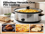 Devanti 6.5L Slow Cooker Electric Multi Cooker with 3 Heat Settings and Keep Warm Function SC-3G-6L-SI