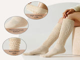Merino Wool Slouch Socks for Women Soft Knee High Scrunch Warm Cozy Stacked Boot Socks 3 Pack V1258-DP02-F-511