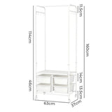 Levede 63CM Clothes Rack Stand Heavy Duty Hanging CR1012-4-WH