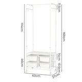 Levede 63CM Clothes Rack Stand Heavy Duty Hanging CR1012-4-WH_NZ