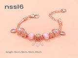 10 Styles Charm Bracelets Set Colorful Alloy & Glass Beaded Bracelets,Buy 2 for Better V1132-NSSL16-DOUBLE