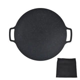Round Korean BBQ Grill Pan with Non-Stick Iron Surface for Indoor Cooking, Outdoor Camping, Parties V1189-LC-HW-00573