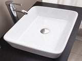 48cm Ceramic Above Counter Bathroom Basin Square Vanity Sink Countertop Wash Basin White V63-841001
